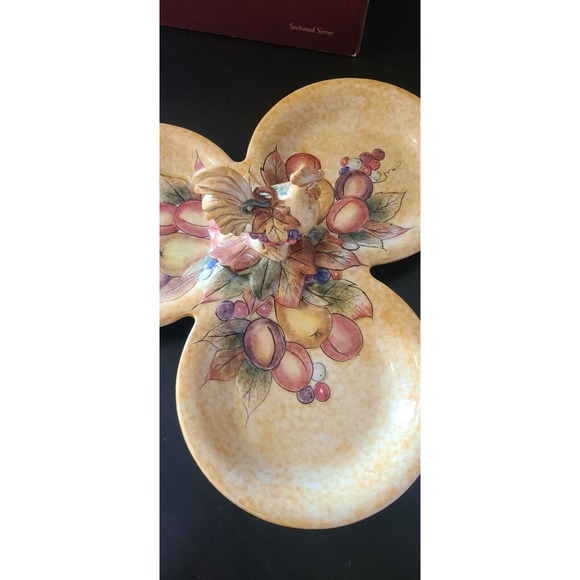 Fitz And Foyd Classics Tuscan Villa Large 3 Section Serving Tray/Candy Dish - Picture 6 of 9